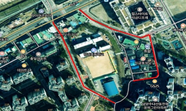 양정초 일원 지중화 사업 확정 구역 위치도