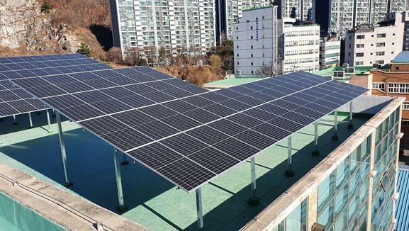 인천해양과학고등학교에 설치된 태양광발전설비