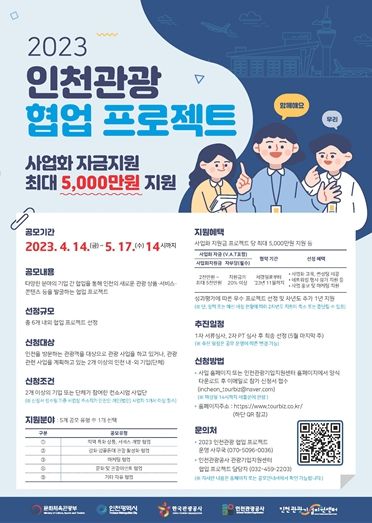 2023년 인천관광 협업 프로젝트 공모 포스터