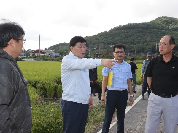 옹진군, 브랜드쌀 성공기원 첫 벼베기 현장시찰 및 간담회 개최