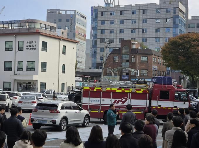 4일 처인구청에서 진행된 합동소방훈련