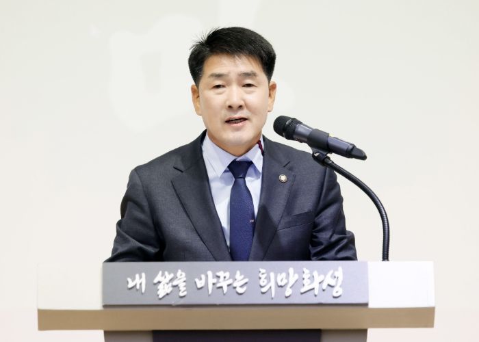 배정수 의장 새마을지도자대회 축사 모습