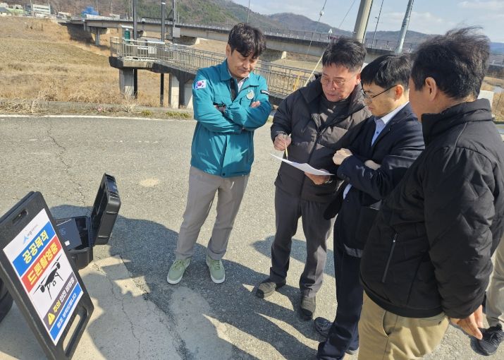 김하균 행정부시장 하천 불법시설물 드론 촬영 현장 점검