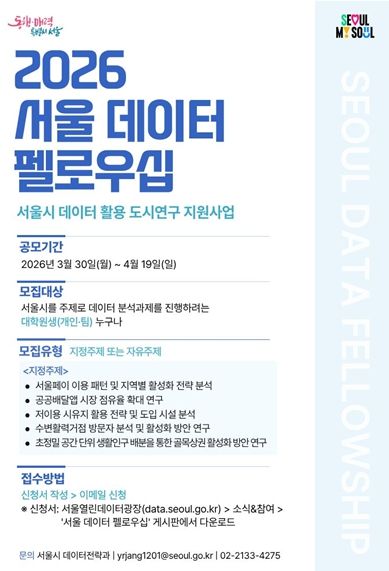 2026년 서울 데이터 펠로우십 공모 포스터